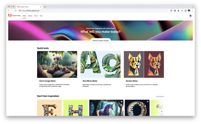 Firefly homepage (Pic: Adobe) Firefly homepage (Pic: Adobe)
