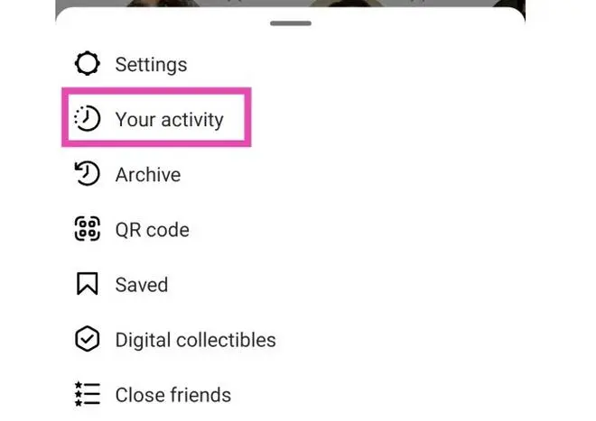Your Activity option Your Activity option