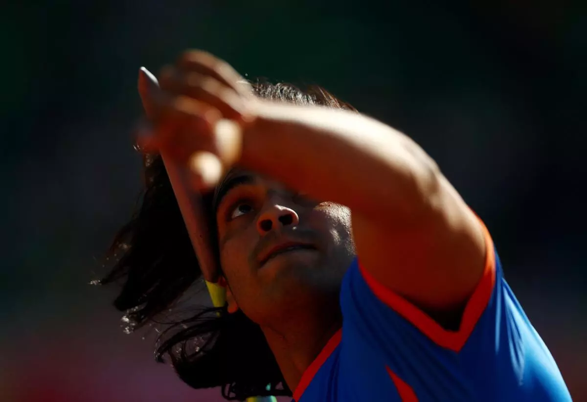India’s Neeraj Chopra in action during the World Athletics Championships, Men’s Javelin Throw Qualification held in Hayward Field, Eugene, Oregon, US, July 21, 2022 (REUTERS)