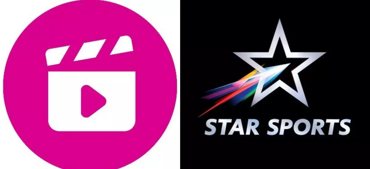 A view of the logos of JioCinema and Star Sports