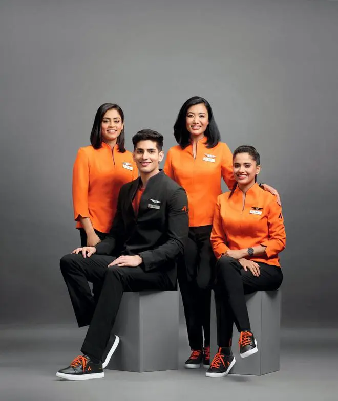 Akasa Air’s crew uniform (PTI) Akasa Air’s crew uniform (PTI)