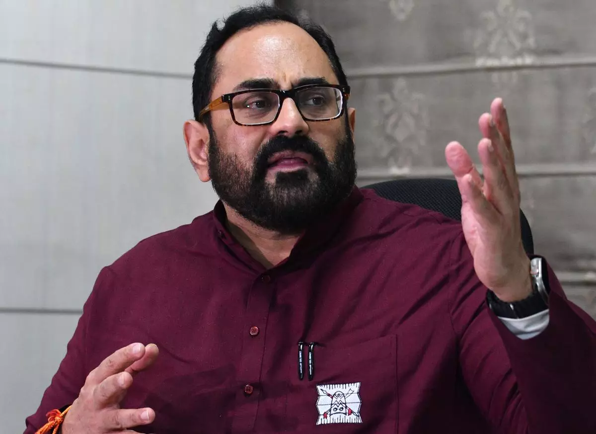 File photo of Minister of State for Electronics and IT Rajeev Chandrashekhar