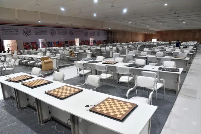 A view of arrangements at the 44th Chess Olympiad to be held at Mamallapuram from July 28th to August 10 in Four Points Hotel by Sheraton Mamallapuram on Monday A view of arrangements at the 44th Chess Olympiad to be held at Mamallapuram from July 28th to August 10 in Four Points Hotel by Sheraton Mamallapuram on Monday