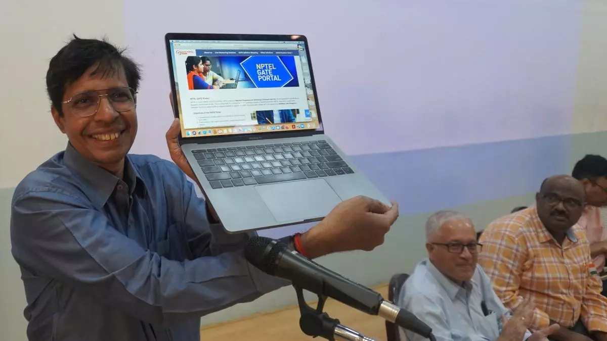 V Kamakoti, Director, IIT Madras, launching the ‘NPTEL GATE Portal’ during an event at the campus on Friday
