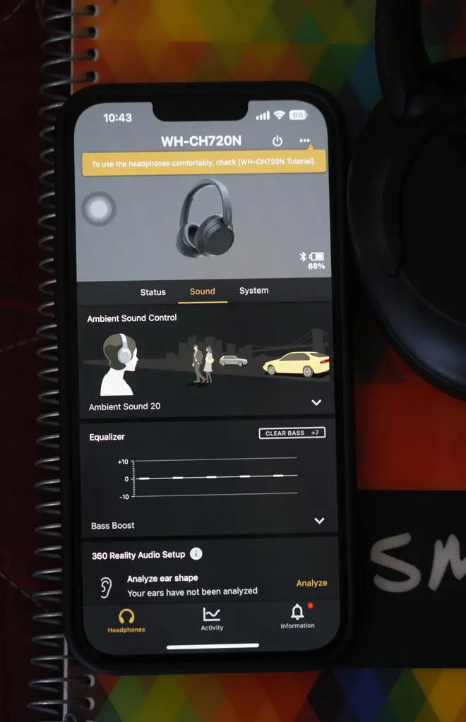 Sony’s Headphone Connect app lets you access equaliser settings and set up a multipoint connection Sony’s Headphone Connect app lets you access equaliser settings and set up a multipoint connection