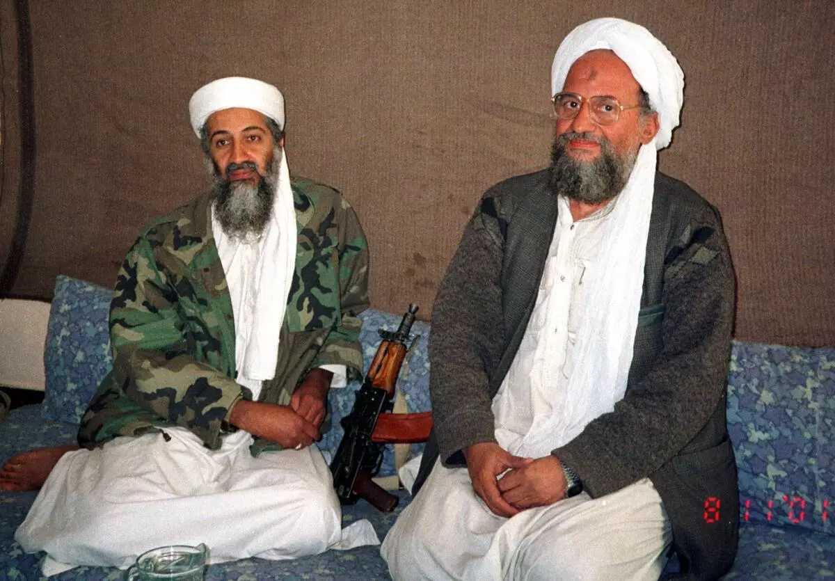 File photo shows Osama bin Laden (L) sitting with Ayman al-Zawahri. (REUTERS)