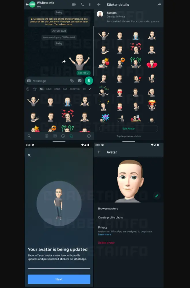WhatsApp avatar feature used on video call and chats. WhatsApp avatar feature used on video call and chats.