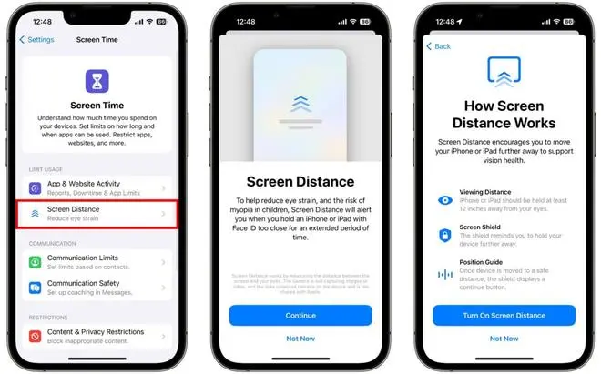 Screen DIstance in Apple iOS 17 Screen DIstance in Apple iOS 17