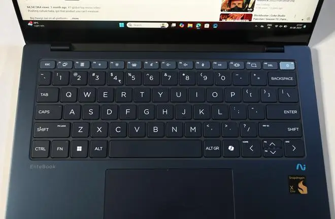 The keyboard offers decent key travel and adequate spacing, making it comfortable for extended typing sessions, whether it is writing scripts or reviews. The keyboard offers decent key travel and adequate spacing, making it comfortable for extended typing sessions, whether it is writing scripts or reviews.