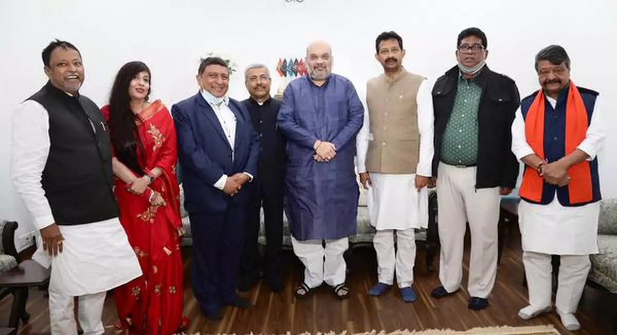 Former TMC leaders meet Union Home Minister Amit Shah in New Delhi on Saturday


