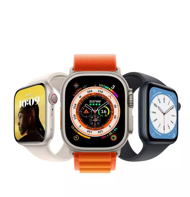 The Apple Watch series 8, Ultra and SE on display