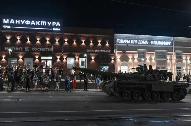 Fighters of Wagner private mercenary group pull out of the headquarters of the Southern Military District to return to base, in the city of Rostov-on-Don, Russia, June 24, 2023. REUTERS Fighters of Wagner private mercenary group pull out of the headquarters of the Southern Military District to return to base, in the city of Rostov-on-Don, Russia, June 24, 2023. REUTERS