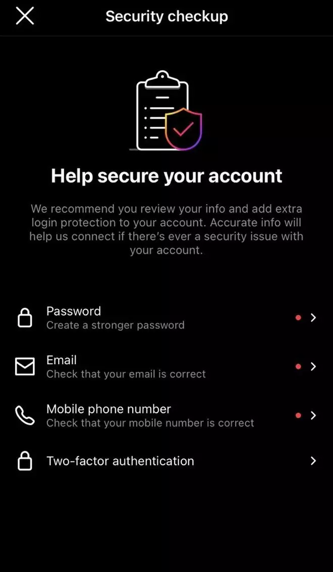 Follow the steps to secure your account.