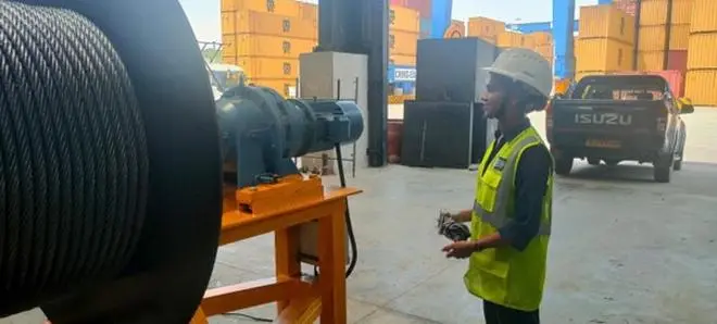 Kavya AV at work at Adani Vizhinjam Port