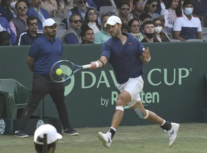 Yuki Bhambri playing in the Davis Cup at the Delhi Gymkhana in New Delhi (File Photo: VV Krishnan/The Hindu) Yuki Bhambri playing in the Davis Cup at the Delhi Gymkhana in New Delhi (File Photo: VV Krishnan/The Hindu)