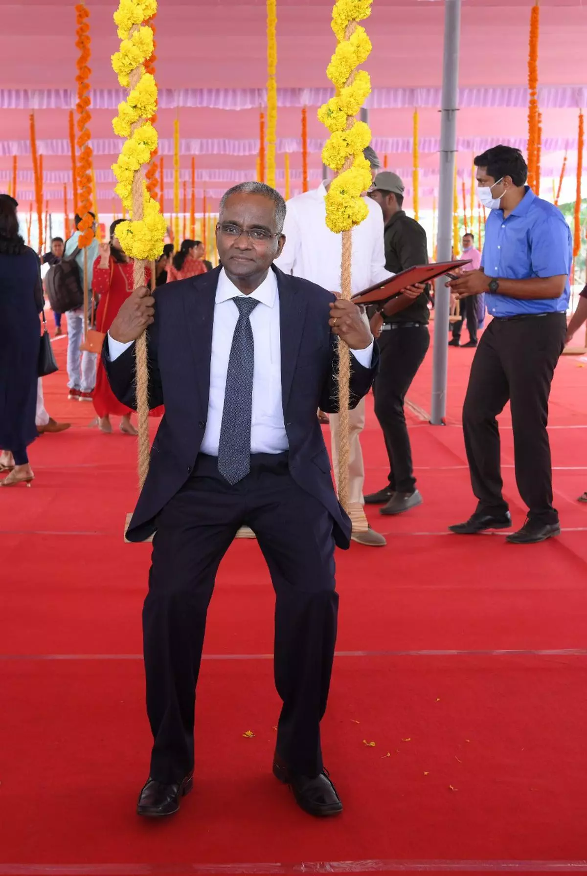 Murali Ramakrishnan, MD& CEO, South Indian Bank, at the ‘oonjal’ event in Kochi