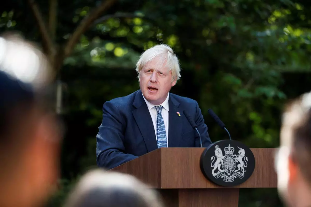 British Prime Minister Boris Johnson hosts a reception for the winners of the Points of Light Award in Downing Street, London, Britain August 9, 2022. REUTERS