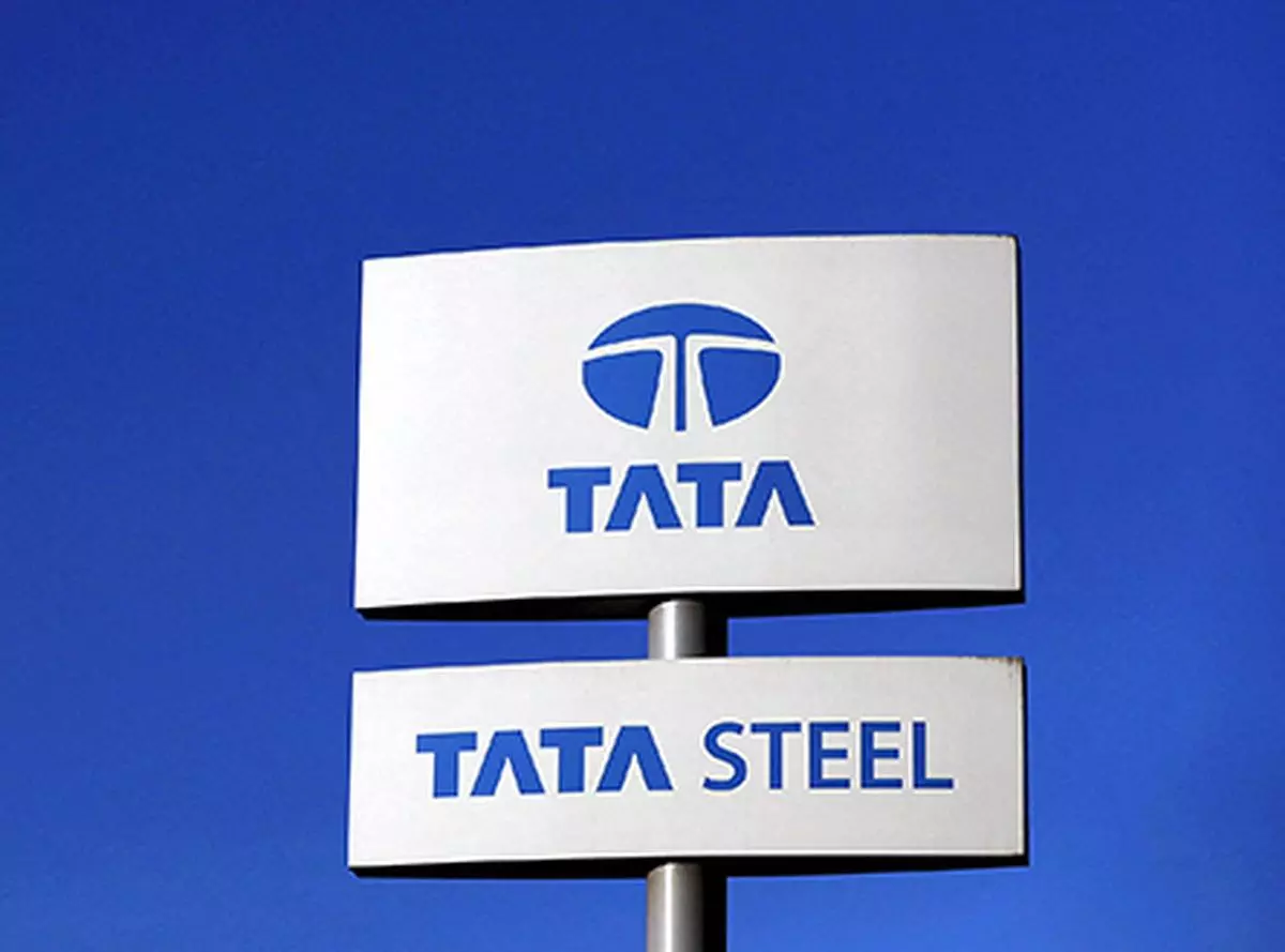 File photo: Tata Steel’s logo is seen outside the Tata steelworks near Rotherham in Britain. REUTERS/Phil Noble