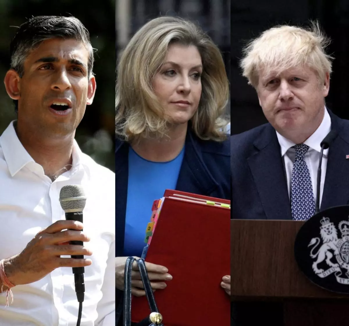 File Photo: Rishi Sunak, Former Treasury Chief; Penny Mordaunt, House of Commons leader; and Boris Johnson, Former Prime Minister