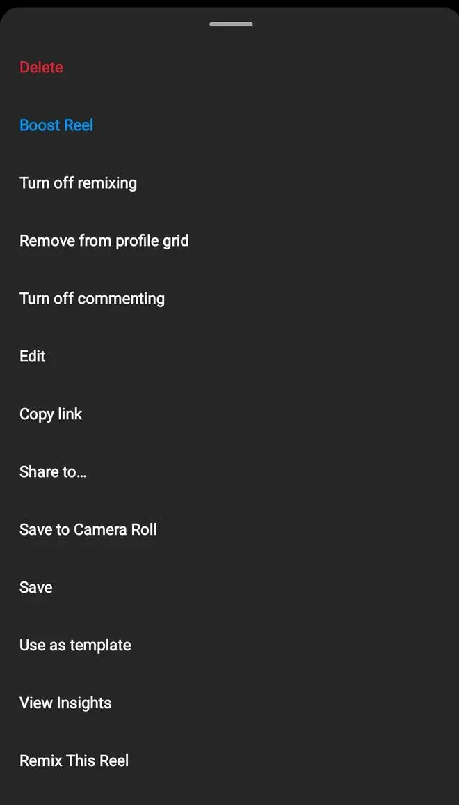 Instagram Reels Insights option Instagram Reels Insights option