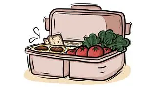 Lunch Box Related Hand Drawn Vector Illustration