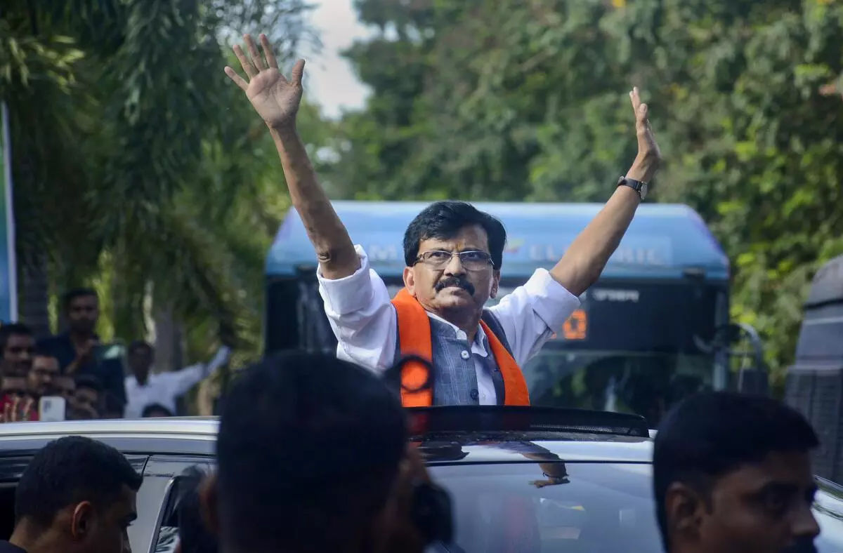 Shiv Sena MP Sanjay Raut being taken to the Enforcement Directorate (ED) office in connection with a money laundering case, in Mumbai, Sunday, July 31, 2022. (PTI)