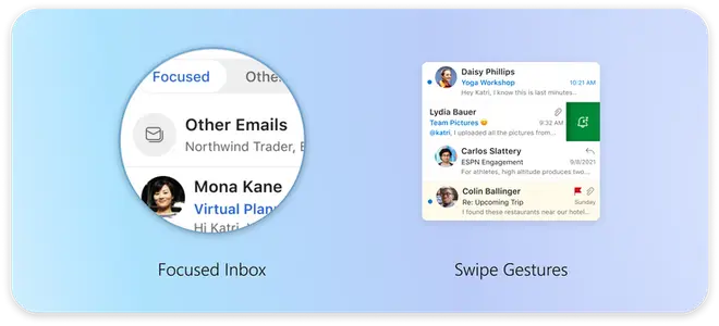 Focused Inbox, Pinned mails Focused Inbox, Pinned mails