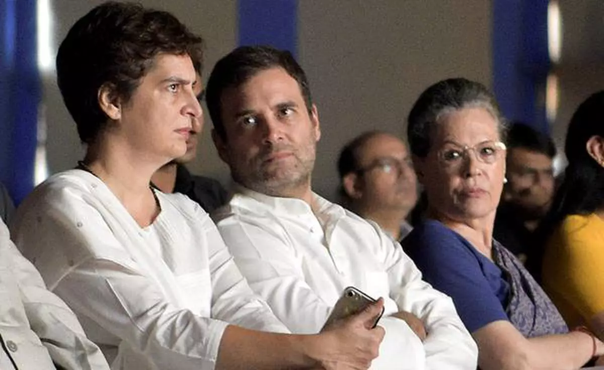 (Left to right) Priyanka Gandhi, Rahul Gandhi and Sonia Gandhi. File photo