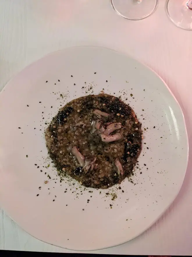 Dry grown Australian rice with confit nori and mushrooms at The Lighthouse Dry grown Australian rice with confit nori and mushrooms at The Lighthouse