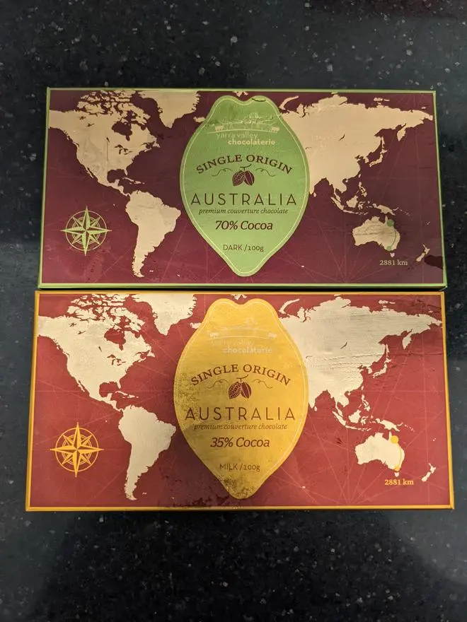 Chocolates made from Australian single origin cocoa beans at the Yarra Valley Chocolaterie Chocolates made from Australian single origin cocoa beans at the Yarra Valley Chocolaterie