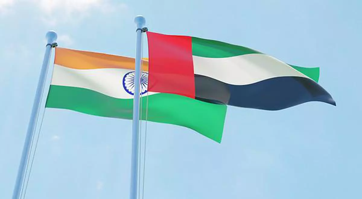 File Photo: Flags of India and UAE.
