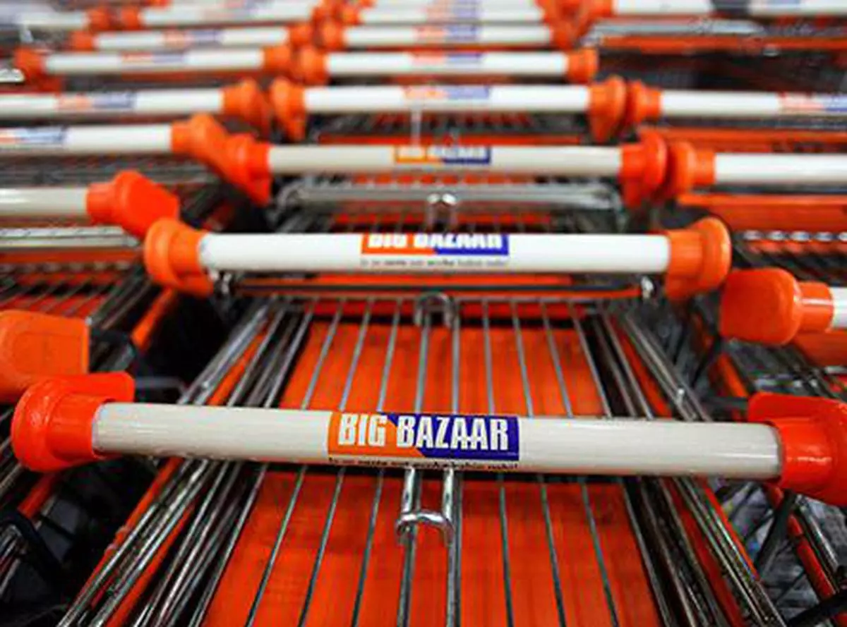 FILE PHOTO: Shopping carts at a Big Bazaar retail store 